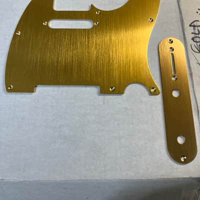 New Dark Gold Brushed Anodized Aluminum Telecaster Electric Guitar Pickguard w Control Plate Tele TL image 2