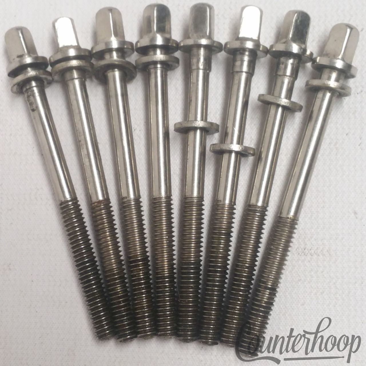 Leedy&Ludwig 8x 2 5/8" Tension T-Rods Floor Tom / Snare Drum Vintage 40s Nickel — main photograph