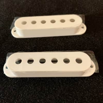 Pickup Covers (2) White - 50 mm Spacing - Single Coil Strat Style image 1