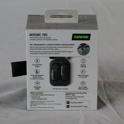 Shure MoveMic Two Wireless Clip-On Microphone Pair - Black - MV-TWO-Z7 image 5