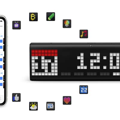LaMetric Time LM 37X8 Wi-Fi Smart Home Clock, Black image 2
