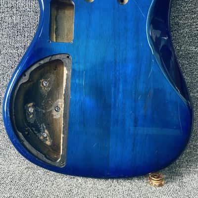 Transparent Blue 4 String Bass Basswood Body image 4