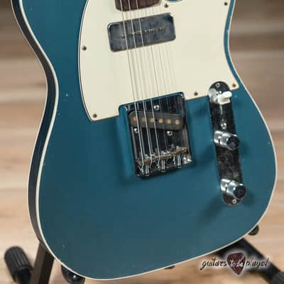 Mario Martin Guitars Pine T-Style w/ Lollar P-90 & J Street – Lake Placid Blue image 3