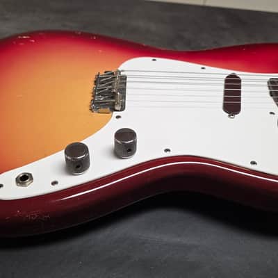 1962 Fender Musicmaster Sunburst FLAME Neck PRE-CBS Brazilian Rosewood slab board Maroon Burst American Vintage 60s 1960's USA baby stratocaster 3/4 short scale figured Music Master guitar image 14