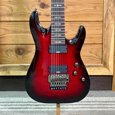 Schecter Demon-7 Floyd Rose Electric Guitar, Crimson Red Burst image 3