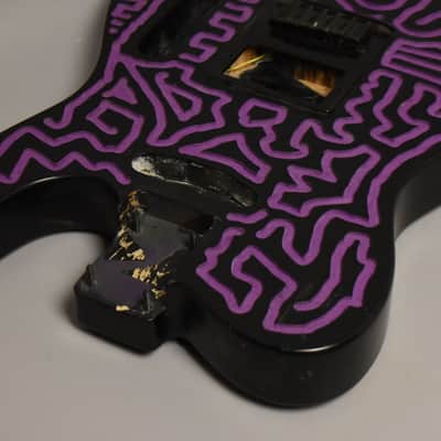 c. 1980s Schecter USA T-Style Body Dallas-Era HS Customized Black/Purple image 3