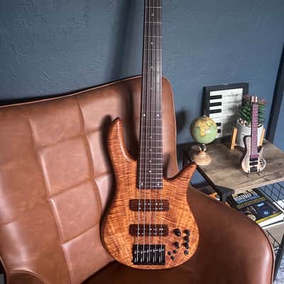 Fodera Monarch 19mm 34” scale 2012 - Koa Acrylic Satin image 23