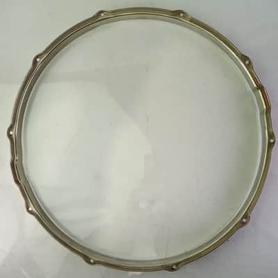 *Leedy 16" Snare Drum Resonant Rim/Hoop 10-Lug Nickel Brass NOB Vintage 40s USA* image 7