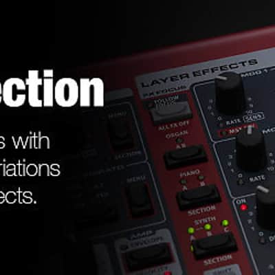 Nord Stage 4 73 with a fully weighted Triple Sensor keybed with Physical Drawbars and LED indicators image 6