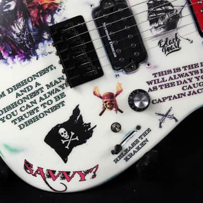 Custom Painted And Upgraded Dean Custom Zone Guitar - Aged and Worn With Graphics And Reverse Headstock image 10