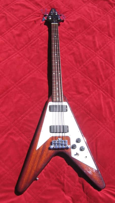 Gibson Epiphone FLYING V BASS guitar 1998 BROWN one off custom factory color, 51st & ONLY ONE made! image 1