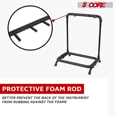 5 Core Guitar Rack Stand 3 Guitars Holder Universal Multi Storage for Acoustic Electric and Bass - GRack 3N1-GRack 3N1 OVAL image 12