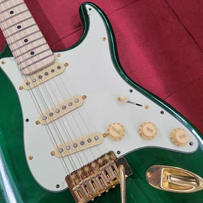 Trap Town Barn Burner S-Style Electric Guitar - Transparent Green image 6