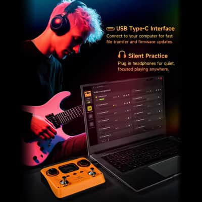 FLAMMA FF20 Looper Pedal Drum Machine, Drum Looper Guitar Pedal with Screen, 300 Min Recording, 220 Drum Grooves, 100 Loop Slots, Time Stretch, Auto Record, USB & Headphone Out, for Guitar and Bass image 7