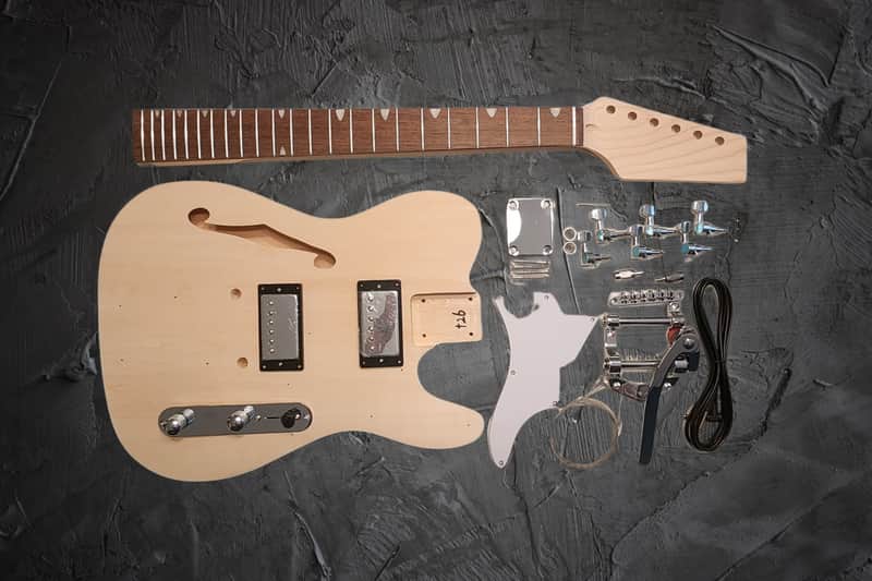 Slimline Tele Style Semi Hollow Body DIY Kit w/Rosewood FB by Budreau Guitars image 1