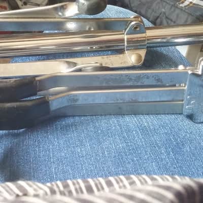 Vintage WFL FLAT BASE ATLAS SNARE STAND 1ST GEN CONCERT Riveted Rubber Feet 50s 60s LUDWIG image 5