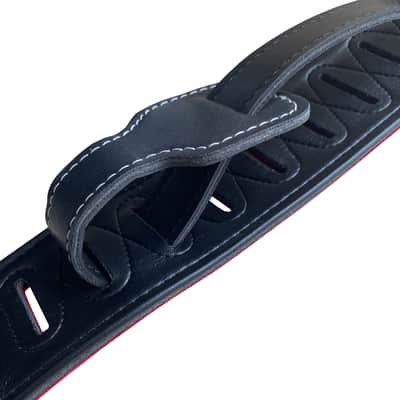 Leather Guitar Strap, 52"-59", Red Flame, Cool Bass Guitar Straps image 5