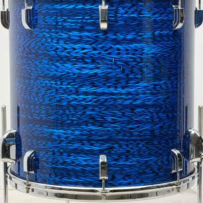 Leedy 20/13/16/18" Vintage 60's Drum Set - Blue Agate Partial Rewrap image 7