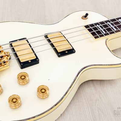 2002 Greco LGB-90 Full Scale LP Custom Bass Pearl White, Japan Fujigen image 6
