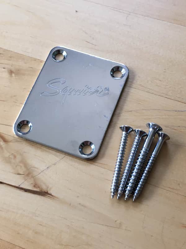 Vintage Fender Squier Neck Plate Chrome Plating Original Natural Light Relic NOS image 1