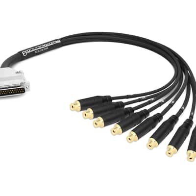 Analog DB25 to RCA-Female Snake Cable | Made from Mogami 2932 & Amphenol Gold Connectors | Premium Finish | Black | 2 Feet image 1