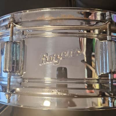 Rogers PowerTone 5x14" 8-Lug Chrome Over Brass Snare Drum image 2