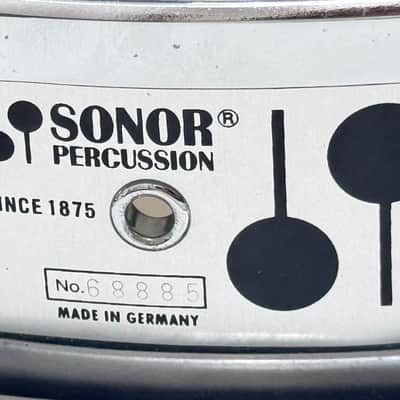 VINTAGE SONOR Phonic Series D420 Ferromanganese Steel Snare Drum 14"x4" Steel image 10