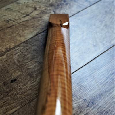 Telecaster Rosewood and Roasted Flame Maple Guitar Neck Gloss 21 Fret Jumbo with Abalone Markers image 7