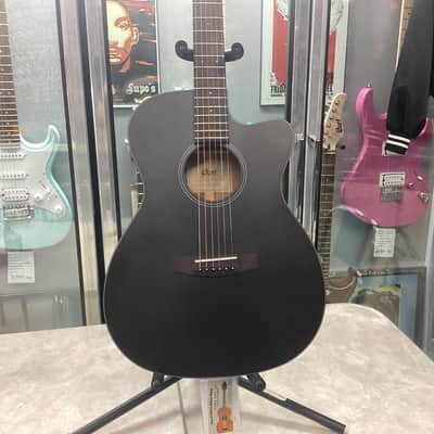 Cort COREOCOTPB Core Series Spruce Acoustic Electric Guitar. Open Pore Trans Black image 4
