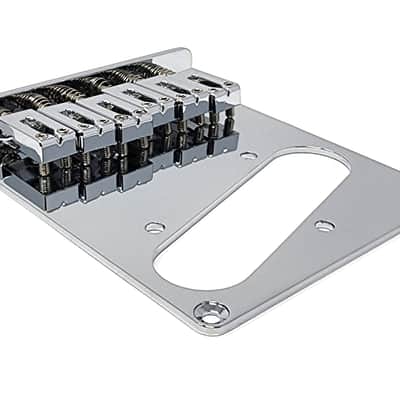 Brio Telecaster Left Handed 6 modern saddle Tele Bridge - Chrome image 1
