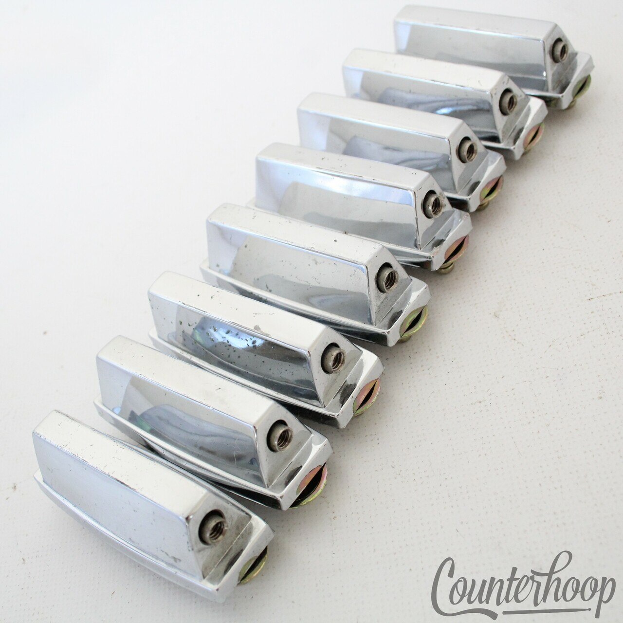 Yamaha 8x Recording Custom Snare Drum Lugs Vintage 80s Chrome Japan 2-Hole 2.5" — main photograph
