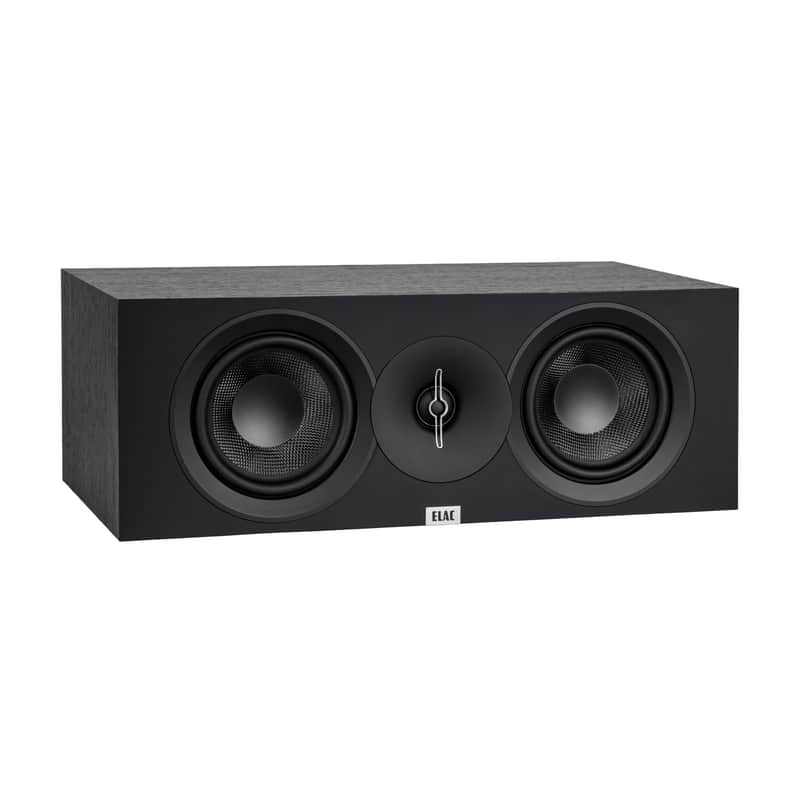 ELAC Debut 3.0 DC53-BK Center Channel Speaker, Black Ash - 1” Aluminum Dome Tweeter & Dual 5.25” Aramid Fiber Woofers - 2-Way Bass Reflex - 57Hz to 38KHz Response image 1
