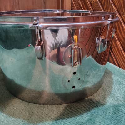 Ludwig Stainless Steel 18"(Diameter)x10"(Depth) Tom 1970's - Stainless Steel image 3