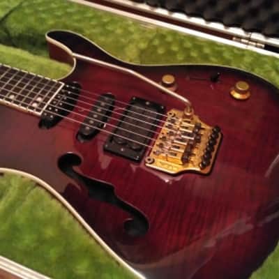 Mayones Elf Semi-Hollow Superstrat 1997 Black/Red Custom Shop NAMM Rare! image 8