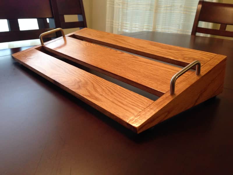 Custom 19.5" Oak Wood Pedalboard- Polyurethane Finish. FREE Shipping! image 1
