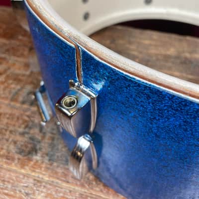 1960s Ludwig School Festival 6.5x14 Snare Drum Blue Sparkle COB image 16