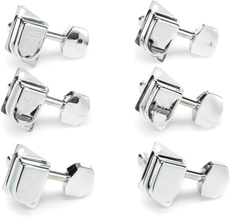 Fender 70s F-Style Stratocaster-Telecaster Tuning Machine Set - Chrome image 1