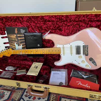 Fender Custom Shop HSS 57 Chicago Special Stratocaster Relic Left Handed 2021 Aged Shell Pink image 9