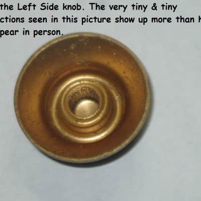 TWO very lightly used genuine Gibson Gold TOP HAT Knobs (ONLY 2 of the 4 knobs from PRHK-020 set are for sale) TOP Edge of ONE OF THE KNOBS has two very short very light nick image 16