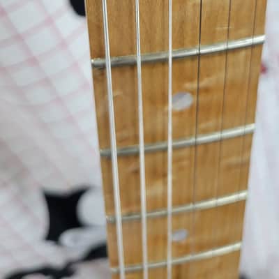 Zion 3 pickup guitar, 1980's/90's quilt top, birdseye neck, amberburst, HC image 7