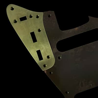 Made-to-Order - Statuary Bronze Brass & Aged Gold Brass - USA Jaguar AVRI 60s Pickguard Scratchplate Set for Fender - Hand-finished image 2