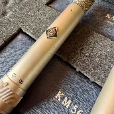 PAIR! -Neumann KM56 tube microphone c 1956 - Nickel original vintage image 7