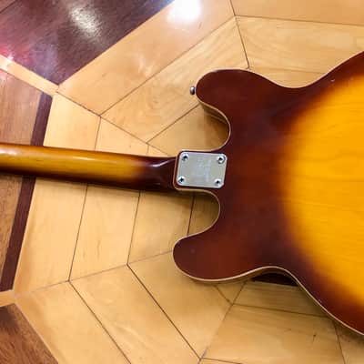 1960s Univox 335 Semi-Hollow Body Vintage 3 Tone Burst Electric Guitar MIJ Padded Case image 13