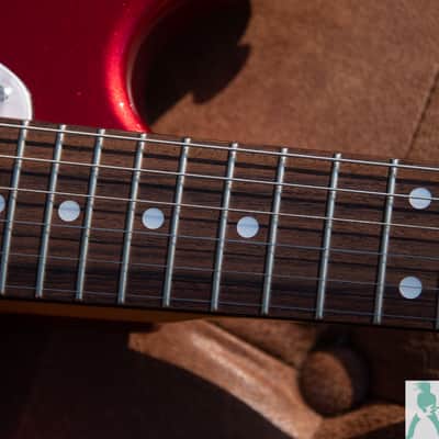 2010 Fender MG69/MH - '69 Mustang Reissue - Candy Apple Red w Matching Headstock - Pro Set Up w Perfect Frets/Action/Intonation! image 14