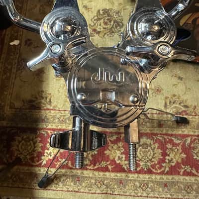 DW DWCP9900 9000 Series Heavy Duty Double-Braced Dual Tom Stand 2010s - Chrome image 3