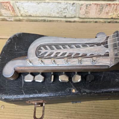 Vintage 1936 Supertone (Harmomy) 2290 "Golden Jubilee" Metal Body Lap Steel Guitar w/ Original Hardshell Case! image 6