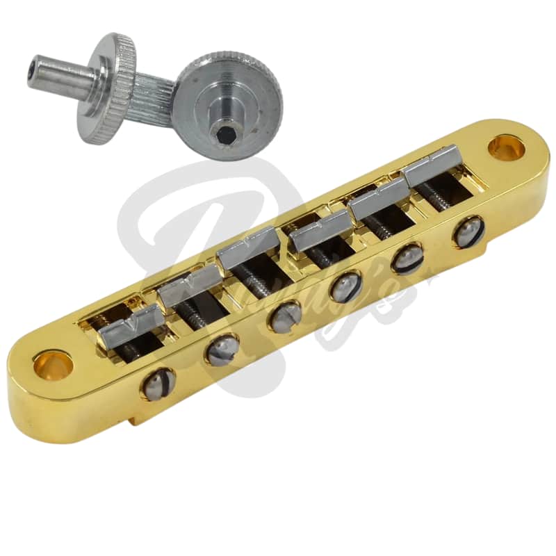 Advanced Plating 1261-24GC NOS Pinnacle Tune-O-Matic (TOM) Two-Tone Bridge & Posts - Fits Gibson®-Gold & Chrome image 1