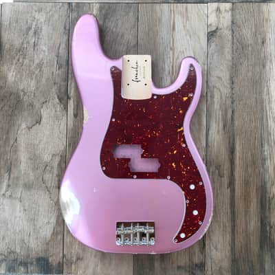FRANCHIN Jupiter bass body Relic Aged Burgundy Mist Metallic 100% Nitro Lacquer Basswood Precision-Style Made in Italy - Stock piece #23120726 imagen 4