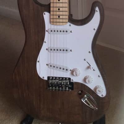 Custom Stratocaster right handed electric guitar with maple neck 2021 brown image 2