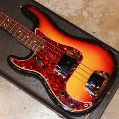Left Handed Fender Precision Bass 1965 Sunburst image 8